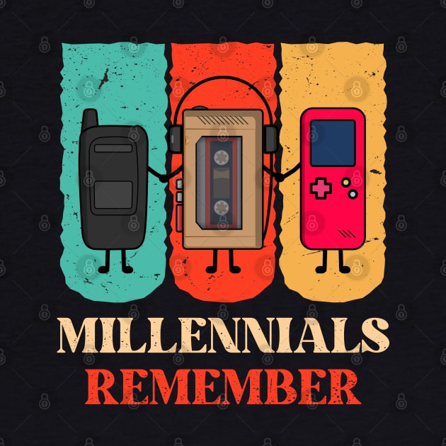 Millennials Remember Retro Vintage Novelty Funny Design by Cool Teez